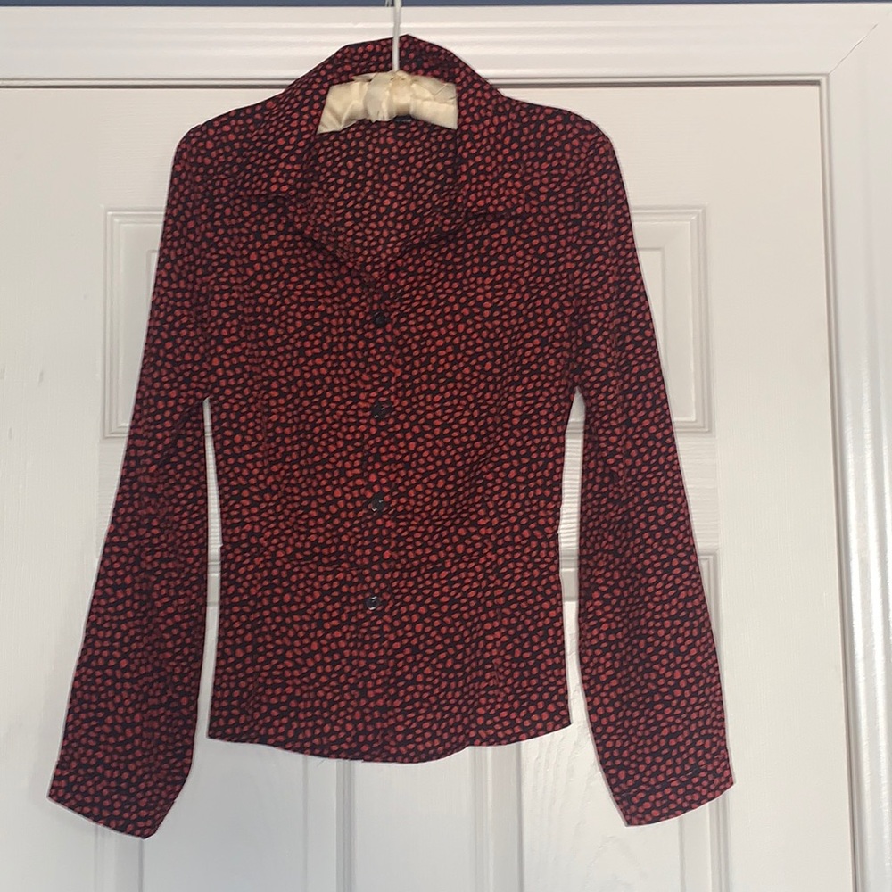Black with Red print AX blouse
